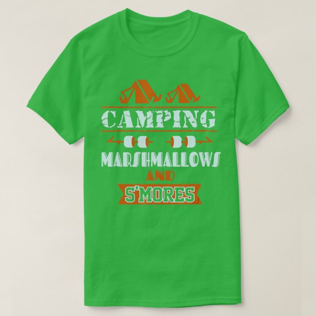 Camping Marshmallows and smores T  T-Shirt (Design Front)
