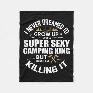 Camping Men Camper Rv Camping Vacation Camping Dad Fleece Blanket