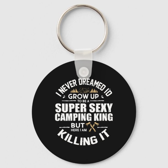 Camping Men Camper Rv Camping Vacation Camping Dad Keychain (Front)