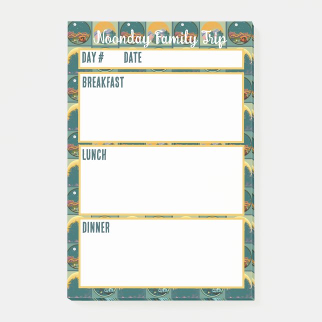 Camping Menu Meal Planning Tool Post-it Notes (Front)