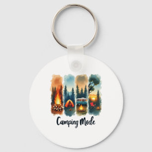 Camping Mode Campfire Tent Van Sunset Serenity  Keychain