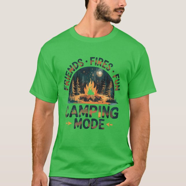Camping Mode Friends Fires Fun Under Moonlit gift T-Shirt (Front)