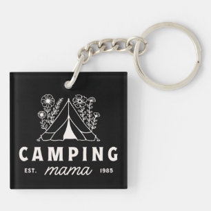 Camping mom camper mama mother whimsical keychain