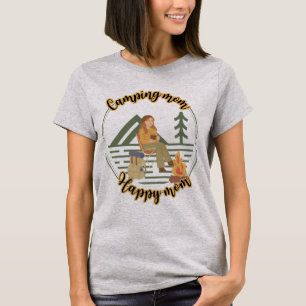 Camping mom happy mom, mom camper cute T-Shirt