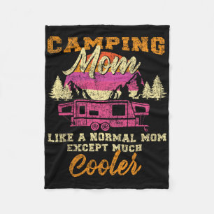 Camping Mom Pop Up Camper Rv Trailer Retro Vintage Fleece Blanket