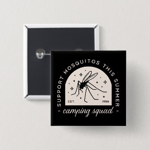 Camping mosquito funny camp squad friends matching 2 inch square button