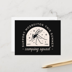Camping mosquito funny camp squad sarcastic quotes postcard