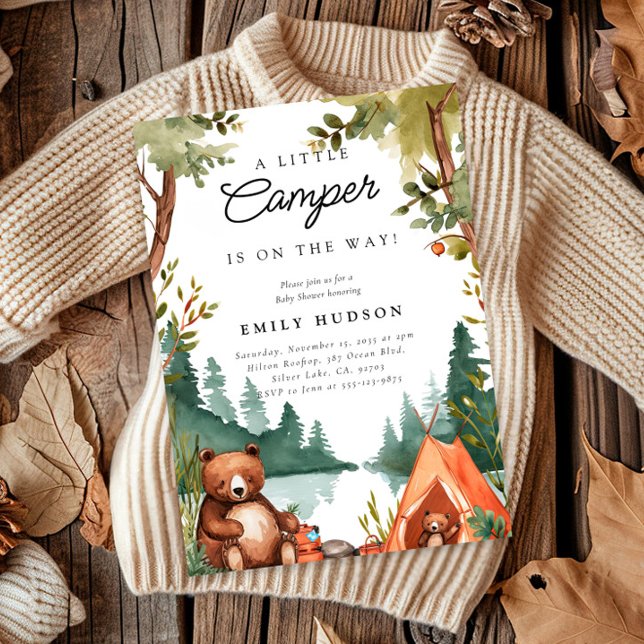 Camping Mountain Rustic Baby Shower Invitation (Creator Uploaded)