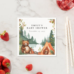 Camping Mountain Rustic Baby Shower Napkin