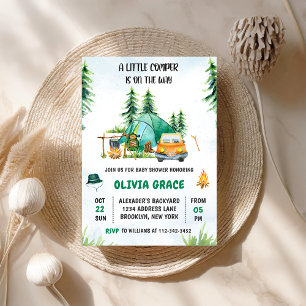 Camping Mountain Rustic Baby Shower Party Invitation