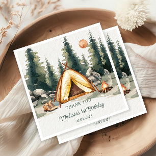 Camping Mountain Rustic Birthday Party  Napkin