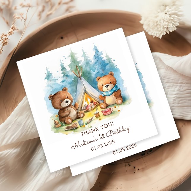 Camping Mountain Rustic Birthday Party  Napkin (Creator Uploaded)