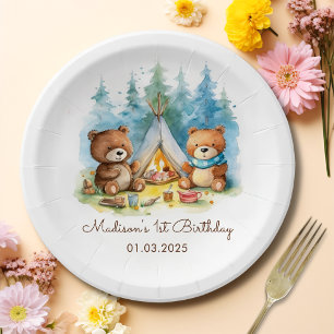 Camping Mountain Rustic Birthday Party Paper Plate