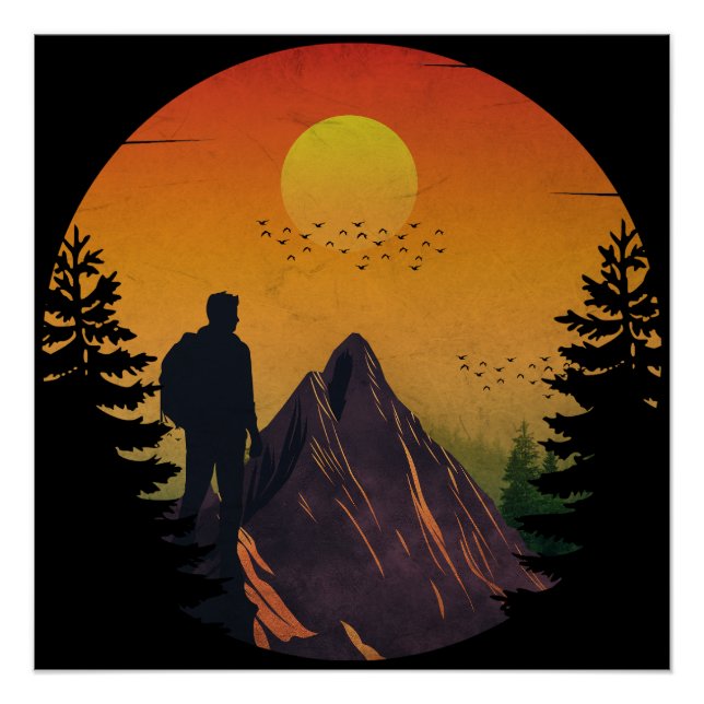 Camping nature sunset poster (Front)