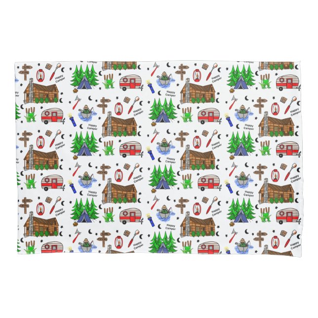 Camping or Midwest Themed  Happy Camper    Pillowcase (Front)
