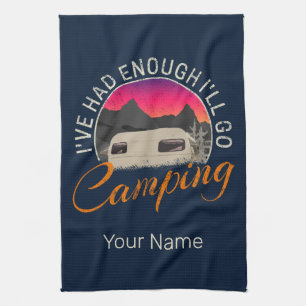 Camping Or Motorhome Vintage Design For Vacation Kitchen Towel