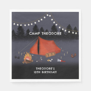 Camping Outdoor Adventure Campfire Birthday Party Napkin