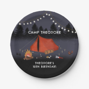 Camping Outdoor Adventure Campfire Birthday Party Paper Plate