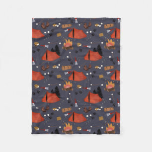 Camping Outdoor Adventure Summer Campfire Fleece Blanket