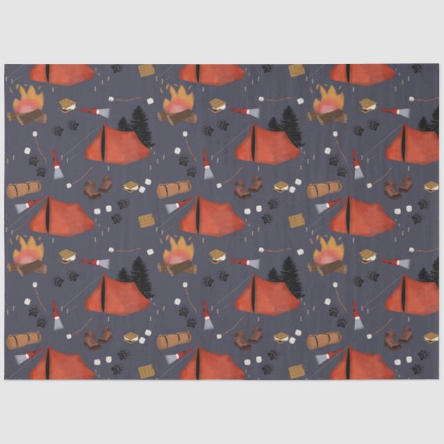 Camping Outdoor Adventure Summer Campfire Tissue Paper (Front)