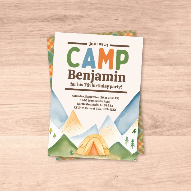 Camping Outdoors Birthday Party Invitation (Creator Uploaded)