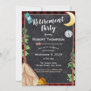 Camping Outdoorsy Retirement Party Invitation