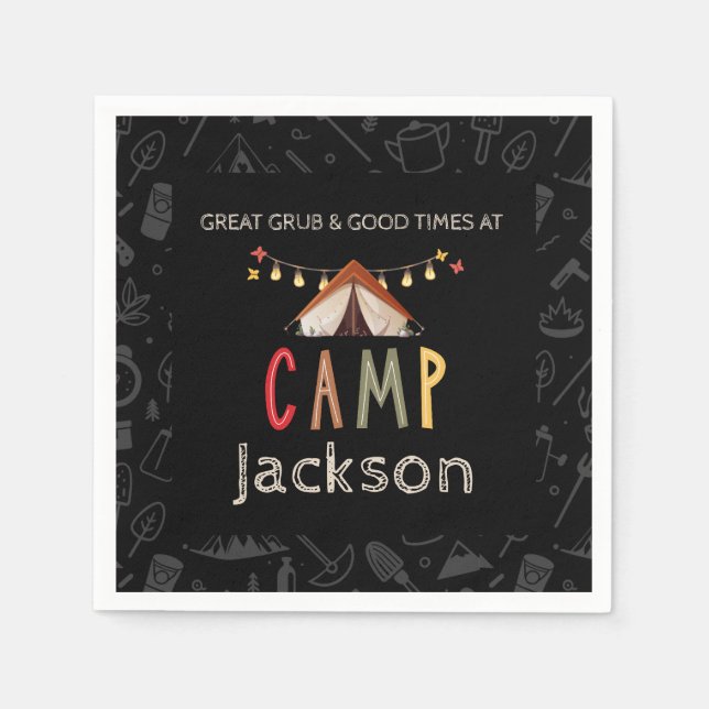 Camping Party Paper Napkins (Front)