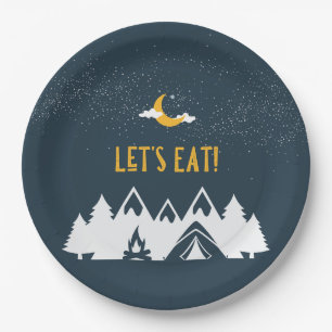 Camping Party Plates / Round