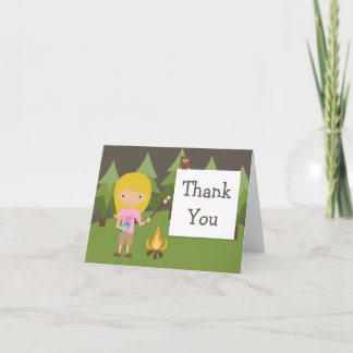 Camping Party Thank You Card
