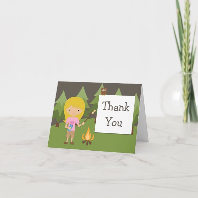 Camping Party Thank You Card (Front)