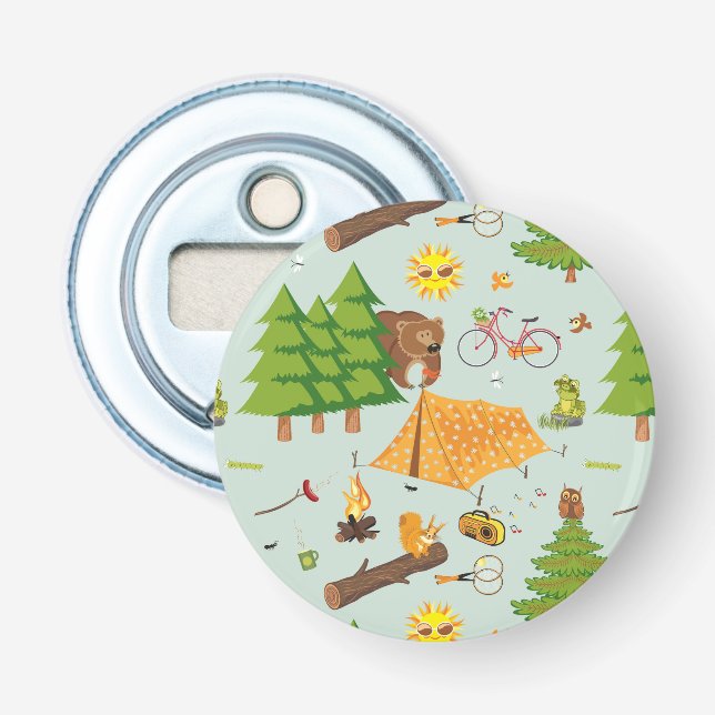 Camping Pattern Bottle Opener (Front)