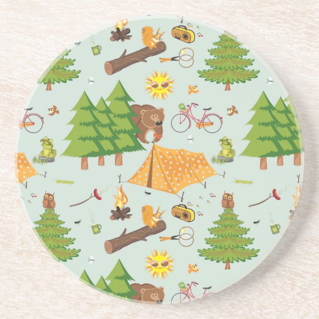 Camping Pattern Coaster (Front)