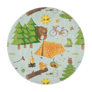 Camping Pattern Cutting Board