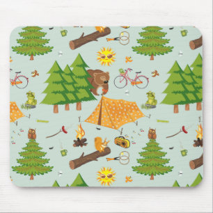 Camping Pattern Mouse Pad