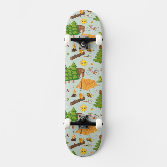 Camping Pattern Skateboard (Front)
