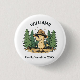 Camping Peanut 1 Inch Round Button