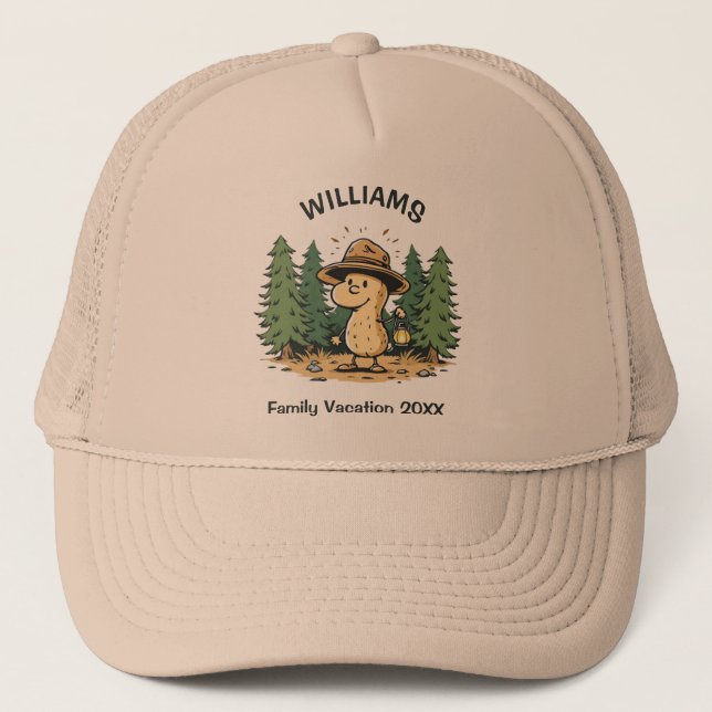 Camping Peanut Trucker Hat (Front)