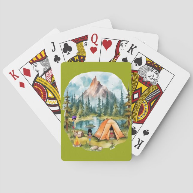 Camping Playing Cards with Black Kids (Back)