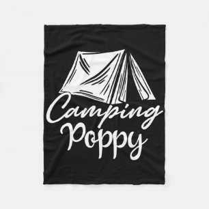 Camping Poppy Camper Family Matching Camp Trip Fleece Blanket