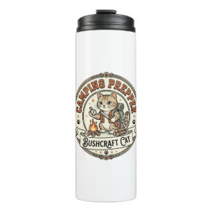 Camping Prepper Bushcraft Cat Camping Prepper Bush Thermal Tumbler