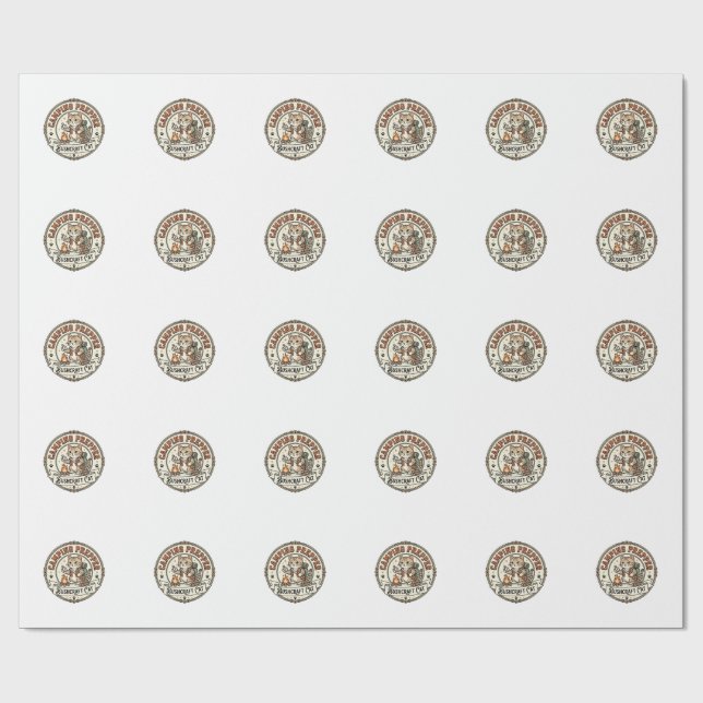 Camping Prepper Bushcraft Cat Camping Prepper Bush Wrapping Paper (Flat)