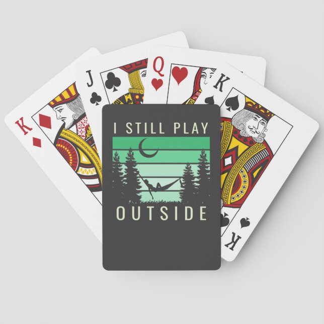 Camping Quote Vacation Playing Cards (Back)