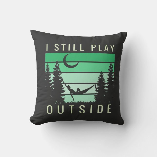 Camping Quote Vacation Throw Pillow (Front)