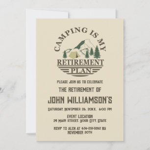 Camping retirement party invitation