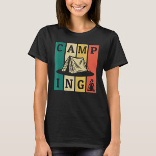 Camping Retro Strips Tents Glamping Camping Campin T-Shirt