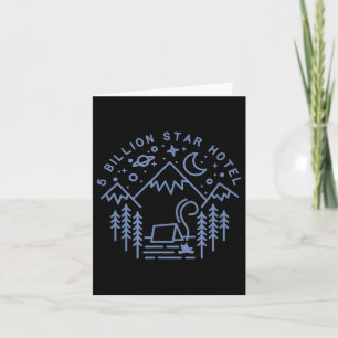Camping Shirt 5 Billion Star Hotel Line Art Hiking Card