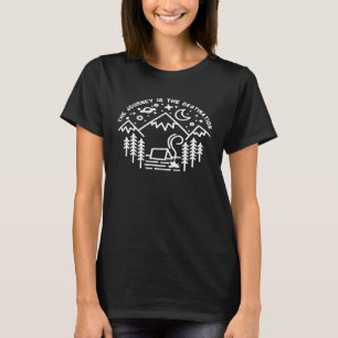 Camping Shirt Journey is the Destination Line Art