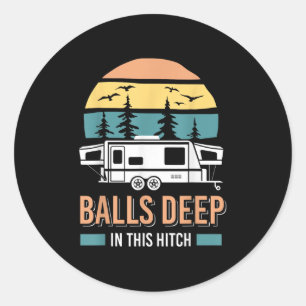 Camping Shirt Men Women Camper Rv Vacation Funny C Classic Round Sticker