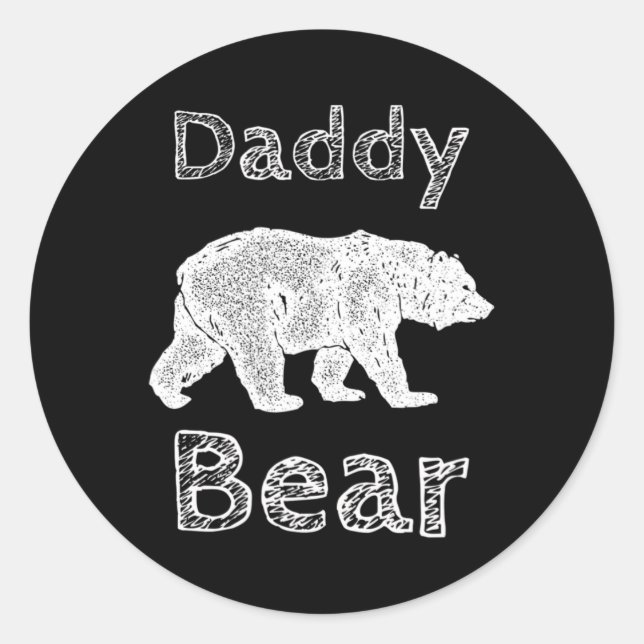 Camping Shirts For Men Funny Daddy Bear T Shirt Fa Classic Round Sticker (Front)