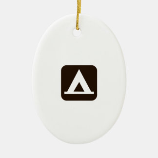 Camping Sign Symbol Ceramic Ornament